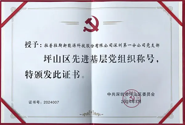 喜报！拉普拉斯这个党支部荣获“坪山区先进基层党组织”称号 